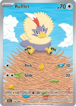 Image of Rufflet 154/086  - Holofoil SV Black Bolt - Illustration Rare