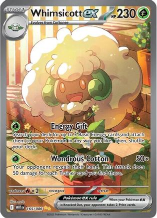 Image of Whimsicott ex 165/086  - Holofoil SV White Flare - Special Illustration Rare