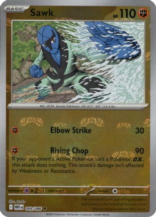 Image of Sawk (Master Ball Pattern) 049/086  - Holofoil SV White Flare - Uncommon