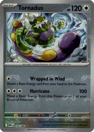 Image of Tornadus (Master Ball Pattern) 078/086  - Holofoil SV White Flare - Rare