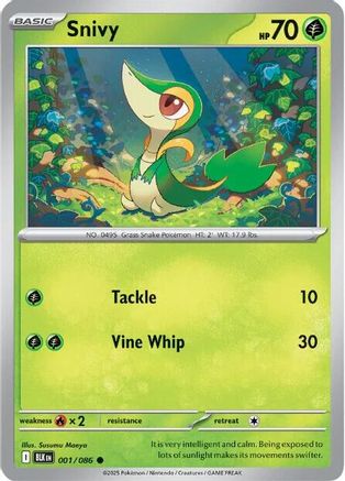 Image of Snivy 001/086  - Holofoil SV Black Bolt - Common