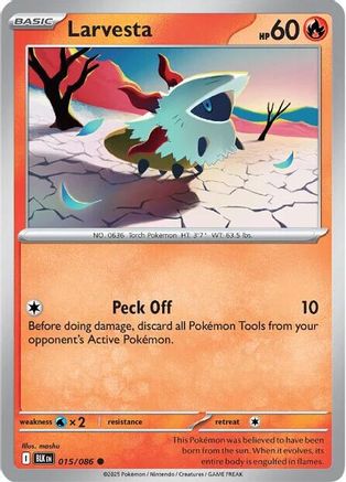 Image of Larvesta 015/086  - Reverse Holofoil SV Black Bolt - Common