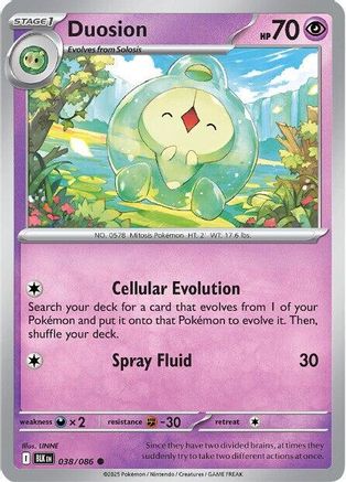 Image of Duosion 038/086  - Reverse Holofoil SV Black Bolt - Common