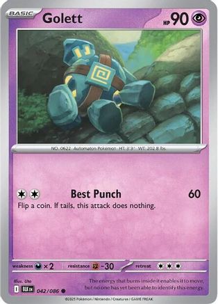 Image of Golett 042/086  - Reverse Holofoil SV Black Bolt - Common