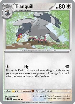 Image of Tranquill 072/086  - Reverse Holofoil SV Black Bolt - Common
