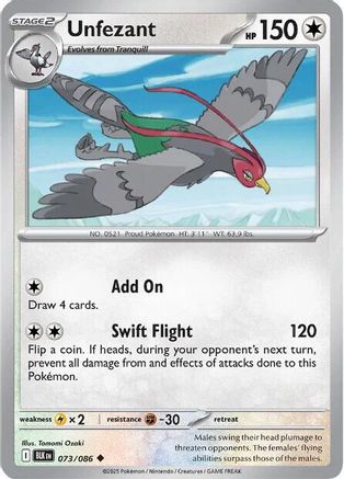 Image of Unfezant 073/086  - Holofoil SV Black Bolt - Uncommon