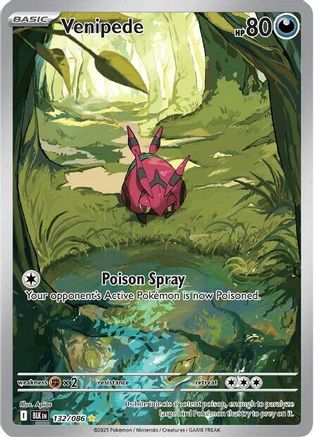 Image of Venipede 132/086  - Holofoil SV Black Bolt - Illustration Rare