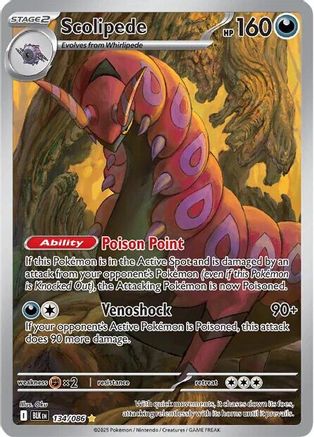 Image of Scolipede 134/086  - Holofoil SV Black Bolt - Illustration Rare