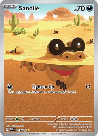 Image of Sandile 135/086  - Holofoil SV Black Bolt - Illustration Rare