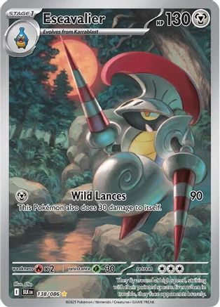 Image of Escavalier 138/086  - Holofoil SV Black Bolt - Illustration Rare