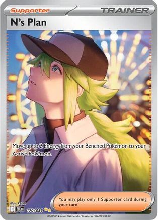 Image of N's Plan 170/086  - Holofoil SV Black Bolt - Special Illustration Rare