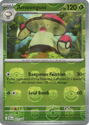 Image of Amoonguss (Master Ball Pattern) 011/086  - Holofoil SV Black Bolt - Uncommon