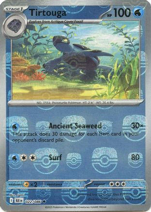 Image of Tirtouga (Master Ball Pattern) 022/086  - Holofoil SV Black Bolt - Uncommon
