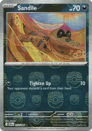 Image of Sandile (Master Ball Pattern) 057/086  - Holofoil SV Black Bolt - Common
