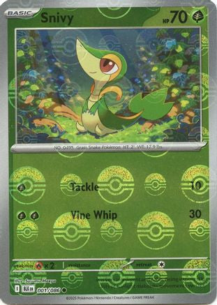 Image of Snivy (Poke Ball Pattern) 001/086  - Holofoil SV Black Bolt - Common