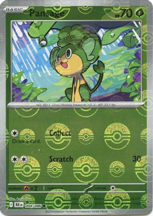 Image of Pansage (Poke Ball Pattern) 004/086  - Holofoil SV Black Bolt - Common