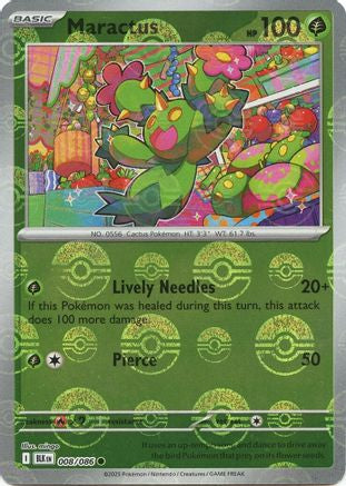 Image of Maractus (Poke Ball Pattern) 008/086  - Holofoil SV Black Bolt - Common