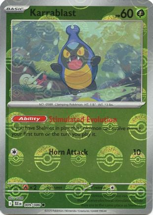 Image of Karrablast (Poke Ball Pattern) 009/086  - Holofoil SV Black Bolt - Common