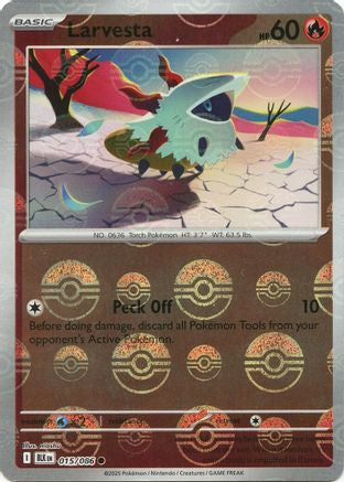 Image of Larvesta (Poke Ball Pattern) 015/086  - Holofoil SV Black Bolt - Common
