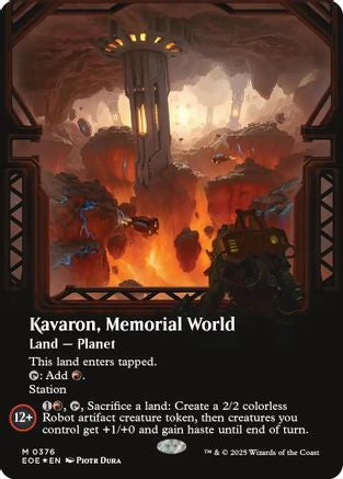 Image of Kavaron, Memorial world (Borderless) (Galaxy Foil) (EOE-376) - Edge of Eternities Foil