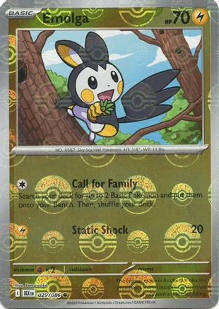 Image of Emolga (Poke Ball Pattern) 029/086  - Holofoil SV Black Bolt - Common