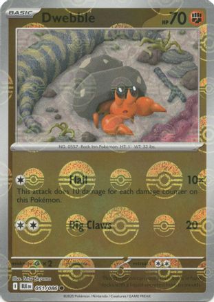 Image of Dwebble (Poke Ball Pattern) 051/086  - Holofoil SV Black Bolt - Common