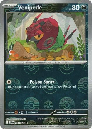 Image of Venipede (Poke Ball Pattern) 054/086  - Holofoil SV Black Bolt - Common