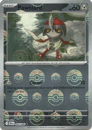 Image of Pawniard (Poke Ball Pattern) 064/086  - Holofoil SV Black Bolt - Common