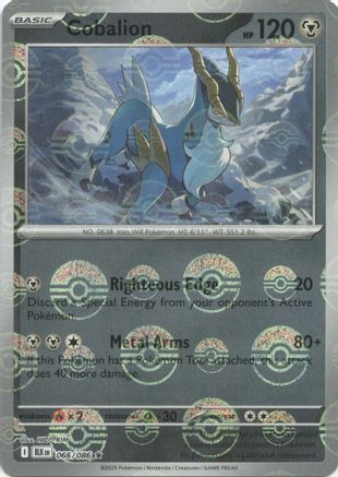 Image of Cobalion (Poke Ball Pattern) 066/086  - Holofoil SV Black Bolt - Rare