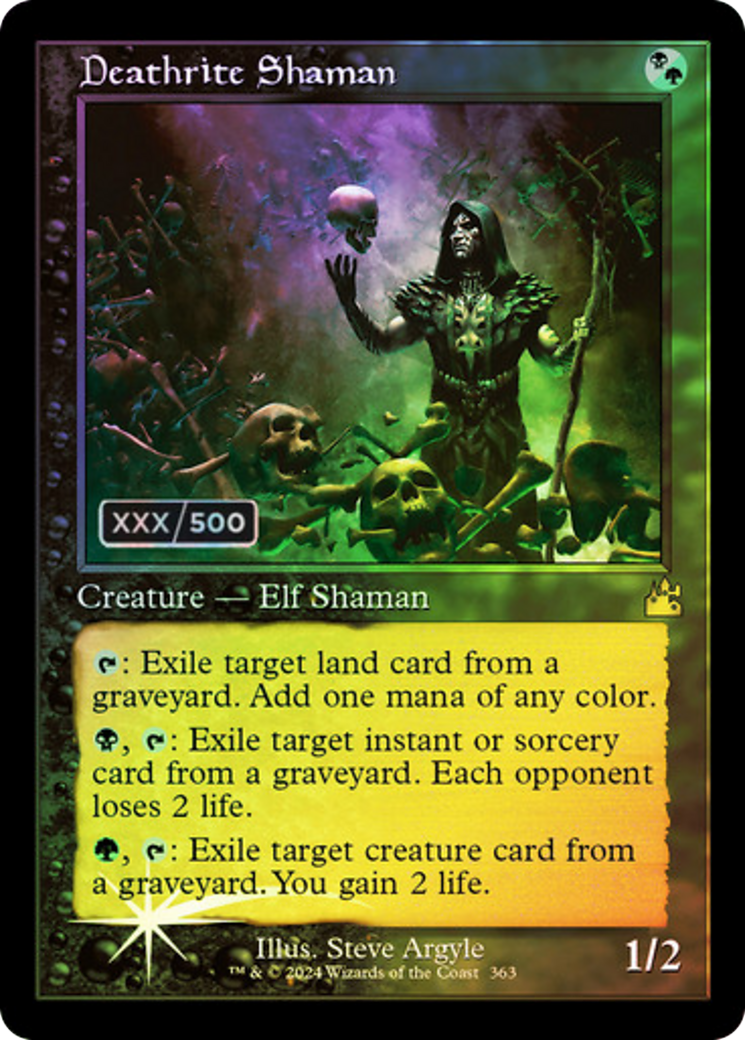 Image of Deathrite Shaman (Retro Frame) (Serial Numbered) (RVR-363) - Ravnica Remastered Foil