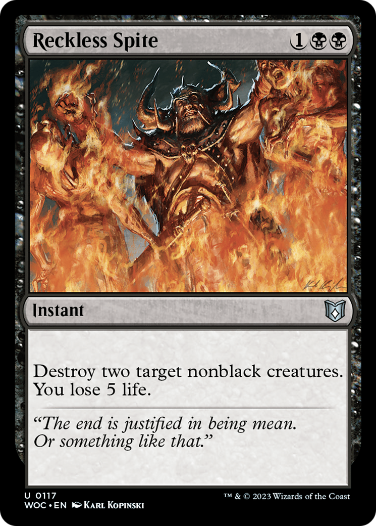 Image of Reckless Spite (WOC-117) - Wilds of Eldraine Commander