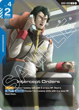 Image of Intercept Orders (GD01-099) - Newtype Rising Holofoil