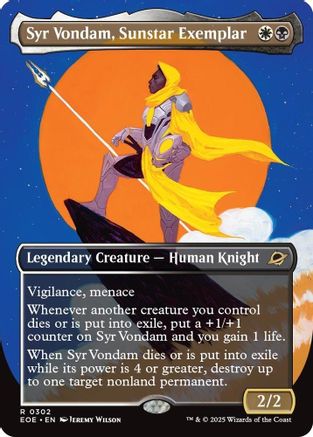 Image of Syr Vondam, Sunstar Exemplar (Borderless) (EOE-302) - Edge of Eternities Foil