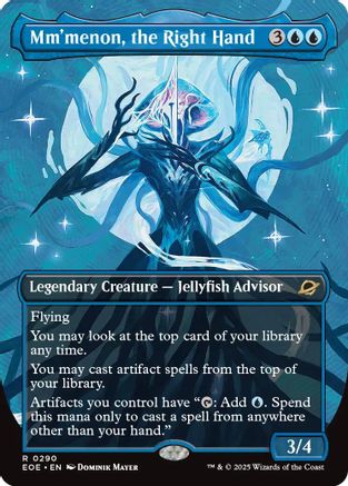 Image of Mm'menon, the Right Hand (Borderless) (EOE-290) - Edge of Eternities Foil