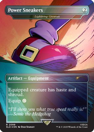 Image of Power Sneakers - Lightning Greaves (Rainbow Foil) (SLD-2099) - Secret Lair Drop Series Foil