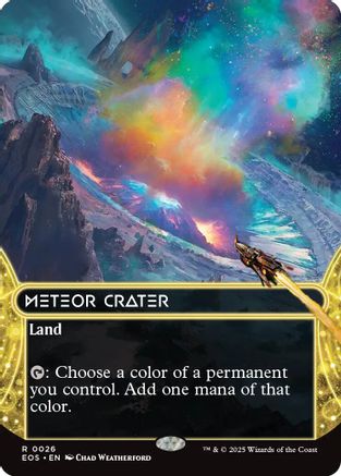 Image of Meteor Crater (0026) (Borderless) (EOS-026) - Edge of Eternities: Stellar Sights Foil