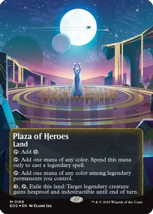 Image of Plaza of Heroes (0168) (Borderless) (Galaxy Foil) (EOS-168) - Edge of Eternities: Stellar Sights Foil