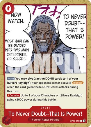Image of To Never Doubt--That Is Power! (OP12-016) - Legacy of the Master