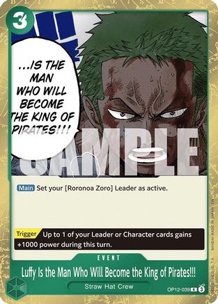 Image of Luffy Is the Man Who Will Become the King of Pirates!!! (OP12-039) - Legacy of the Master Foil