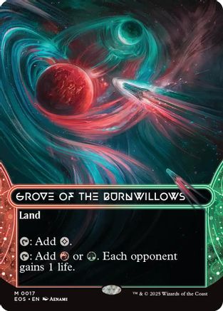 Image of Grove of the Burnwillows (0017) (Borderless) (EOS-017) - Edge of Eternities: Stellar Sights Foil