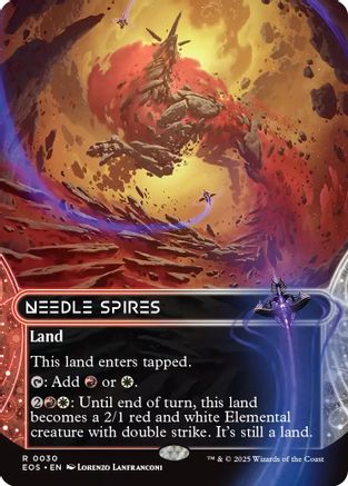 Image of Needle Spires (0030) (Borderless) (EOS-030) - Edge of Eternities: Stellar Sights Foil