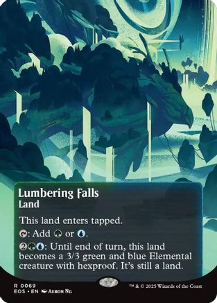 Image of Lumbering Falls (0069) (Borderless) (EOS-069) - Edge of Eternities: Stellar Sights Foil