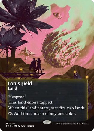Image of Lotus Field (0068) (Borderless) (EOS-068) - Edge of Eternities: Stellar Sights Foil
