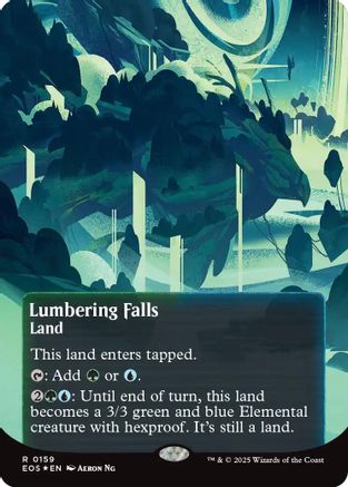 Image of Lumbering Falls (0159) (Borderless) (Galaxy Foil) (EOS-159) - Edge of Eternities: Stellar Sights Foil