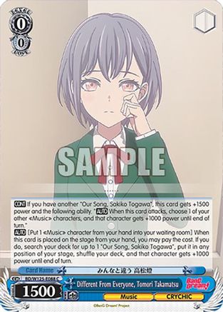 Image of Different From Everyone, Tomori Takamatsu (BD/W125-E088 C) - MyGO!!!!! x Ave Mujica