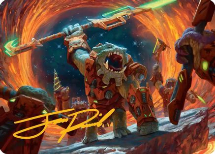 Image of Frontline War-Rager Art Card (Gold-Stamped Signature) (AAEOE-016) - Art Series: Edge of Eternities