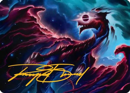 Image of Nova Hellkite Art Card (18/54) (Gold-Stamped Signature) (AAEOE-018) - Art Series: Edge of Eternities