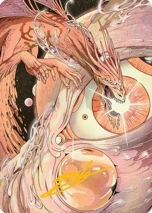 Image of Nova Hellkite Art Card (40/54) (Gold-Stamped Signature) (AAEOE-040) - Art Series: Edge of Eternities