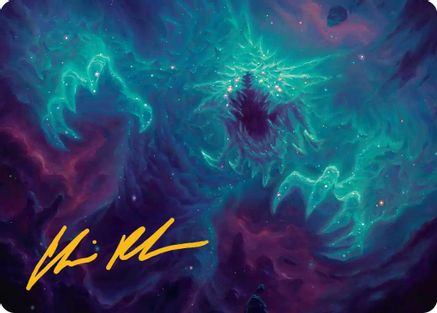 Image of Cosmogoyf Art Card (Gold-Stamped Signature) (AAEOE-024) - Art Series: Edge of Eternities