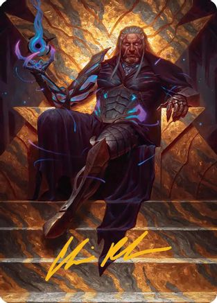 Image of Tezzeret, Cruel Captain Art Card (1/54) (Gold-Stamped Signature) (AAEOE-001) - Art Series: Edge of Eternities